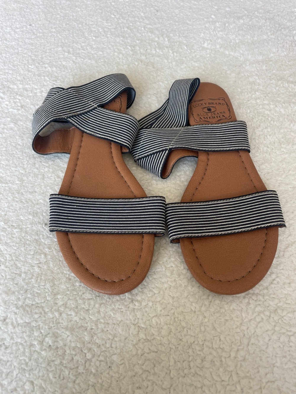 Lucky Brand sz 6.5 6 1/2 ribbon strappy sandals NEW